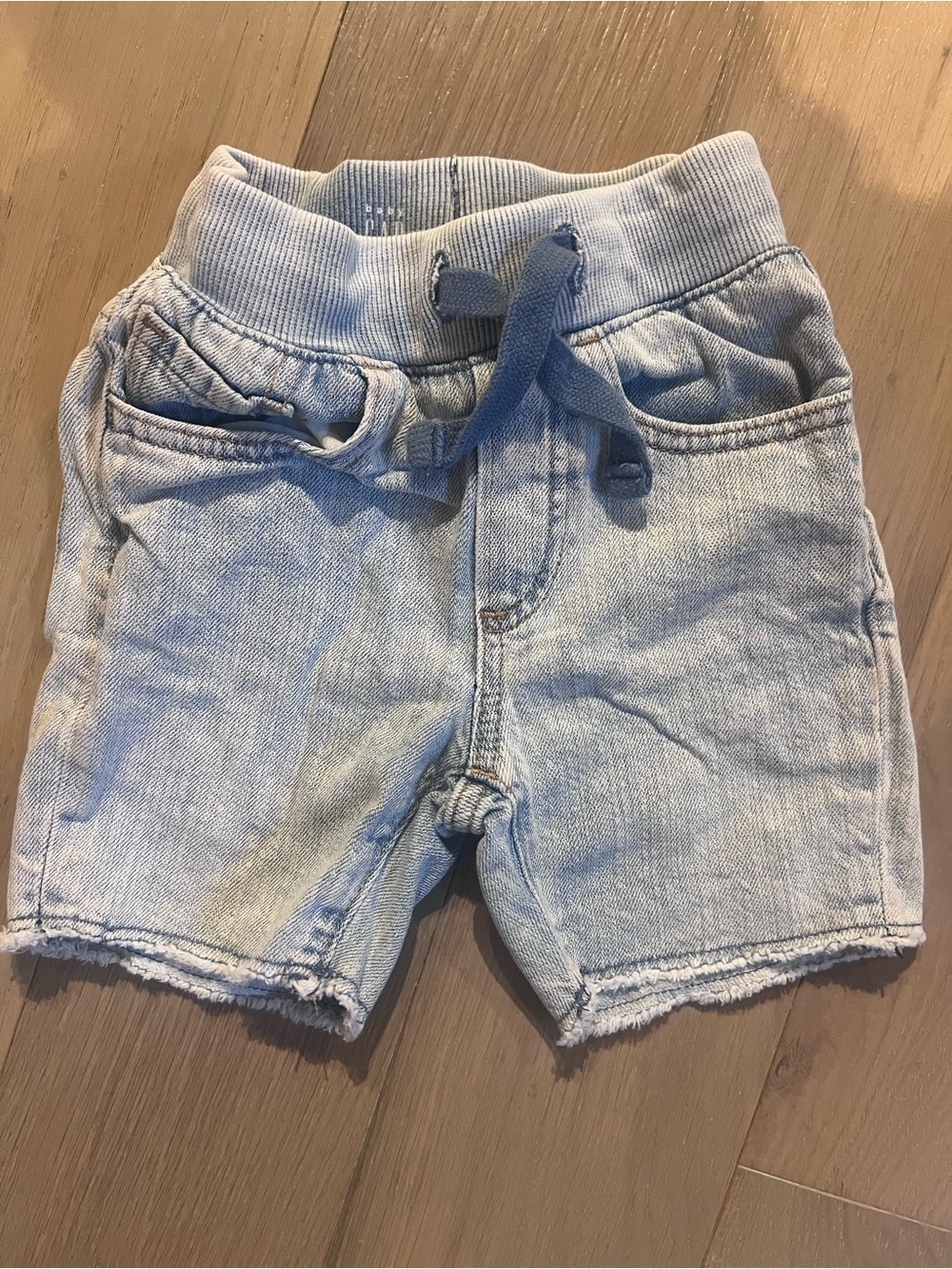 GAP Light Blue Denim Drawstring Shorts for Kids